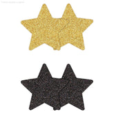 Pretty Pasties Glitter Stars Gold/Black (2 Pack)